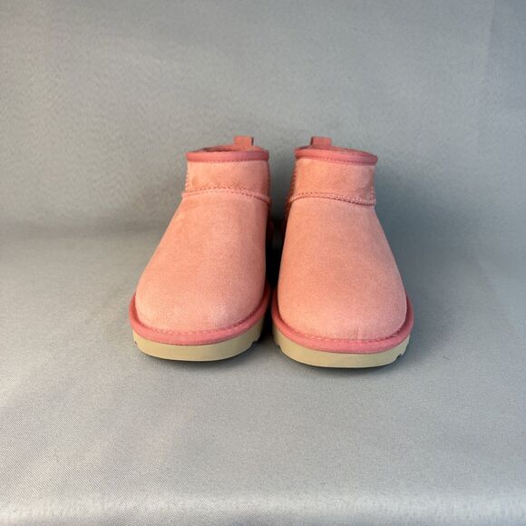 New Womens Ugg Boots Sz 7 Classic Ultra Mini Pink Suede Wool Ankle UGG Australia - Picture 4 of 15